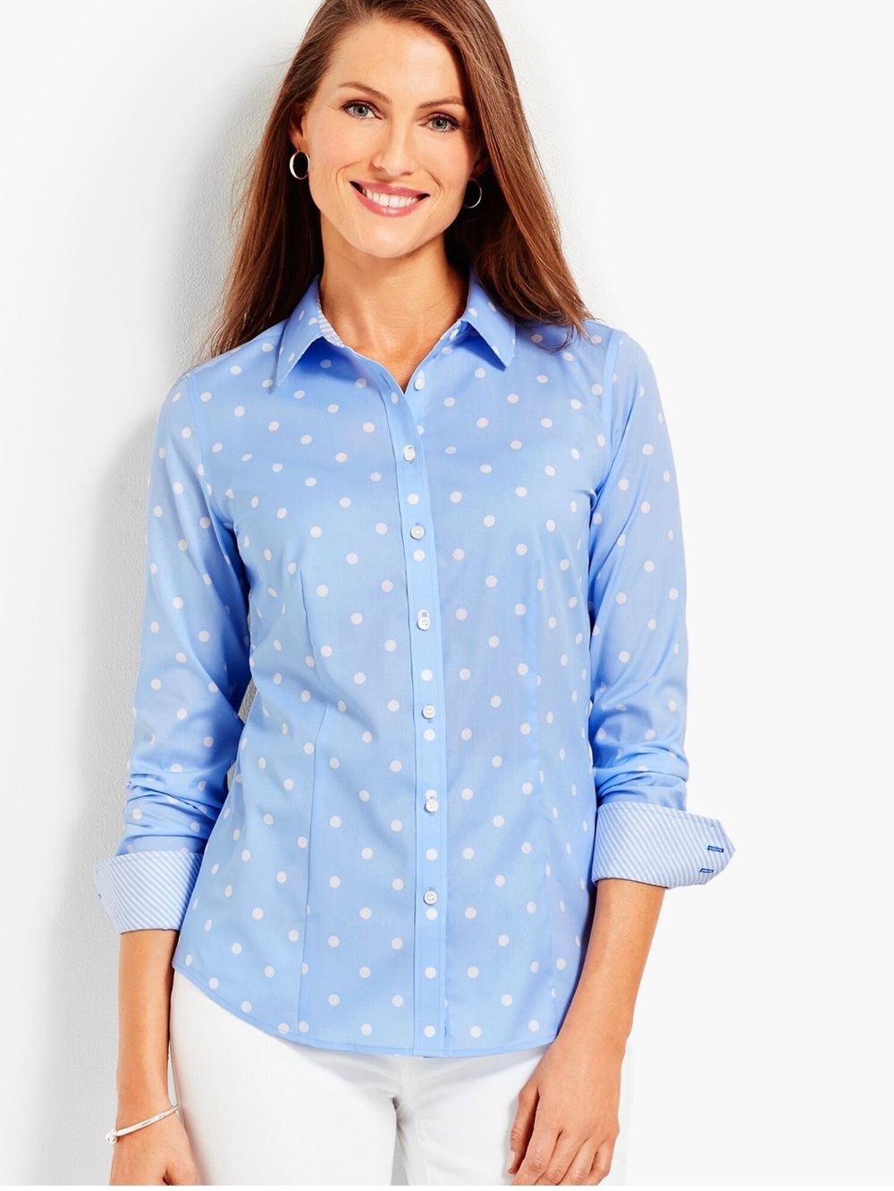 Talbots Perfect Shirt Dots Size 4